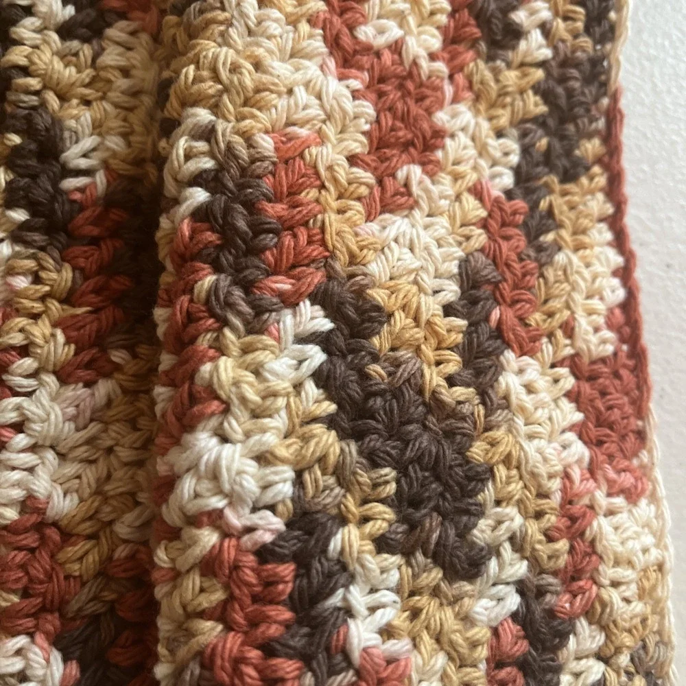 3 Piece Set 100% Cotton Handmade Multi Color Wash Cloths Or Dish Clothes